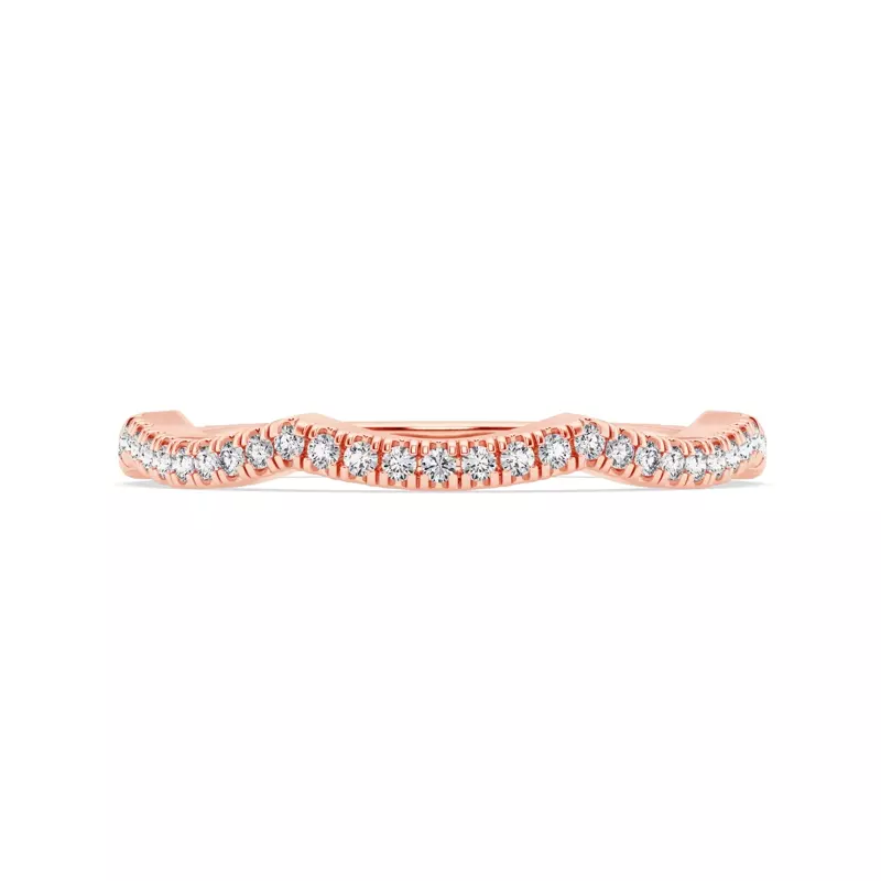 Signature Hearts & Arrows Pavé Spiral Curved Lab Band