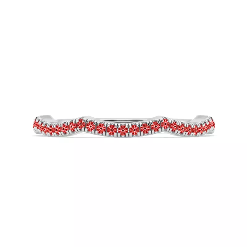 14K White Gold Signature Hearts & Arrows Pavé Spiral Curved Lab Band