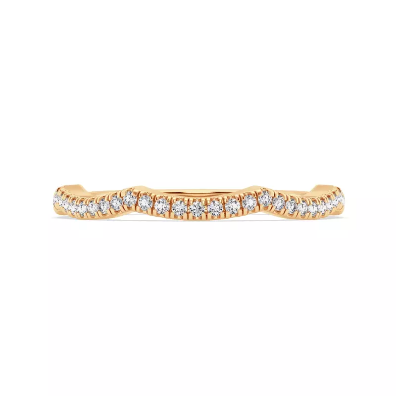 Signature Hearts & Arrows Pavé Spiral Curved Lab Band