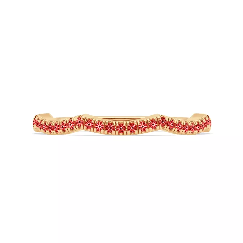 14K Yellow Gold Signature Hearts & Arrows Pavé Spiral Curved Lab Band