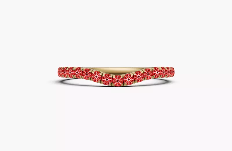 14K Yellow Gold Signature Hearts & Arrows Contoured Band (.30ct. tw.)