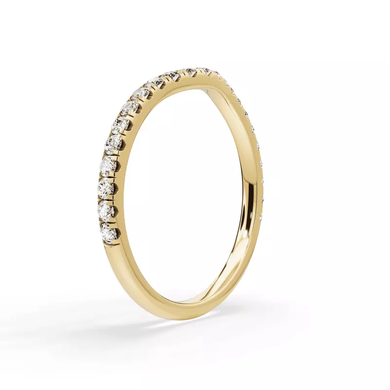 14K Yellow Gold Signature Hearts & Arrows Contoured Band (.30ct. tw.)