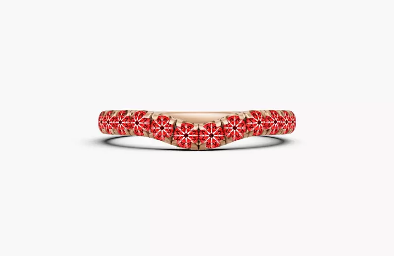 14K Rose Gold Signature Hearts & Arrows Contoured Band (1/2ct. tw.)