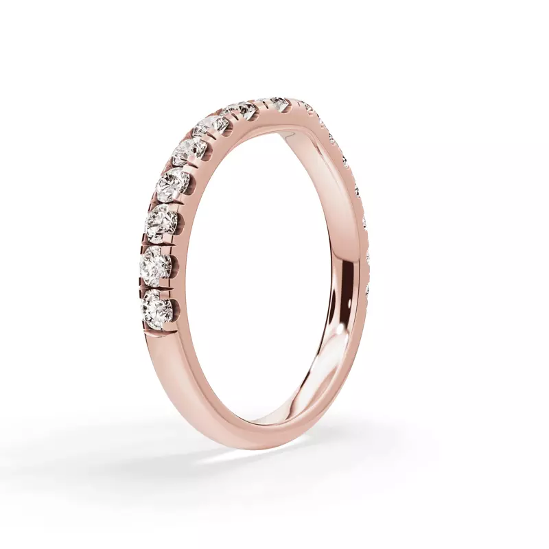 14K Rose Gold Signature Hearts & Arrows Contoured Band (1/2ct. tw.)