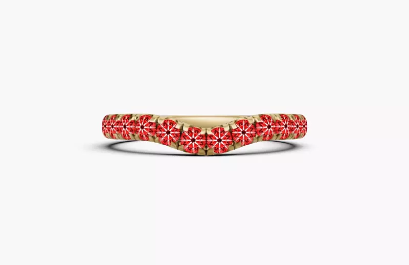 14K Yellow Gold Signature Hearts & Arrows Contoured Band (1/2ct. tw.)