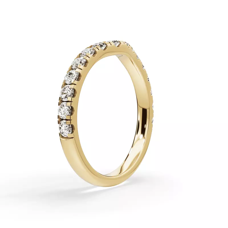14K Yellow Gold Signature Hearts & Arrows Contoured Band (1/2ct. tw.)