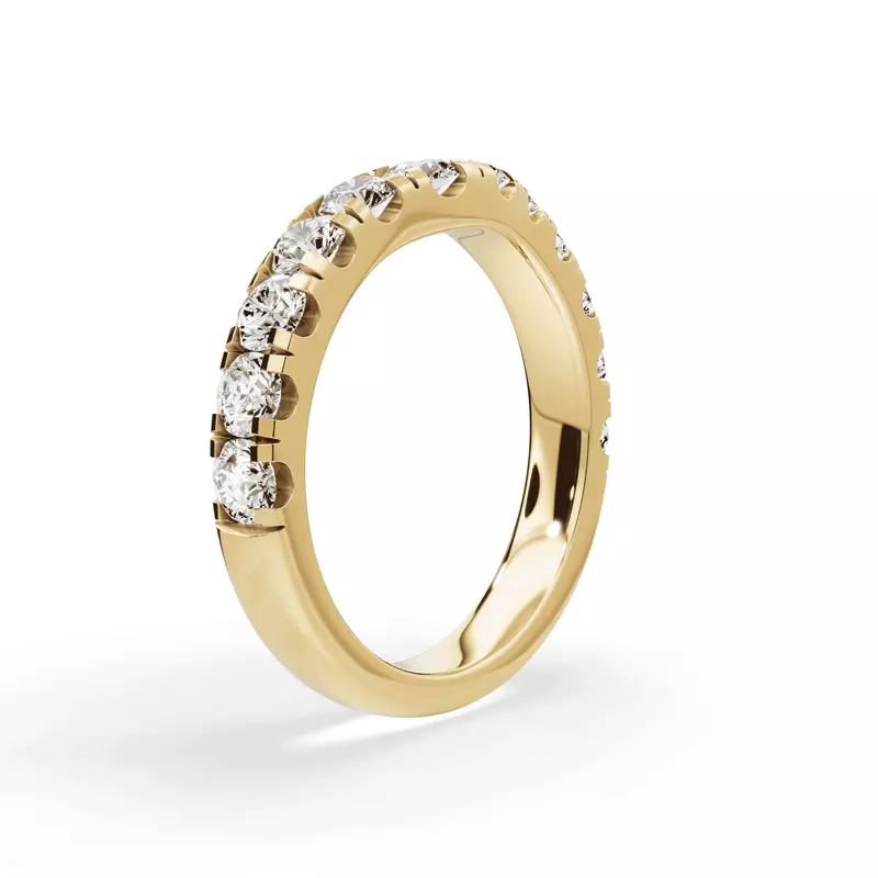 14K Yellow Gold Signature Hearts & Arrows Contoured Band (1.20ct. tw.)