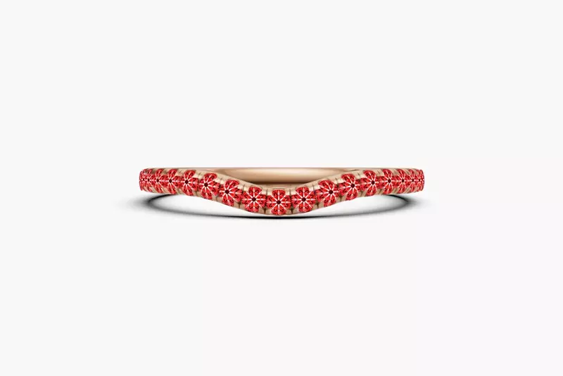 18K Rose Gold Signature Hearts & Arrows Curved Band (.25ct. tw.)