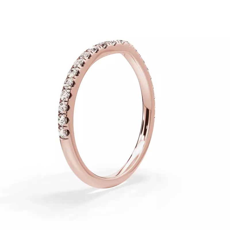 18K Rose Gold Signature Hearts & Arrows Curved Band (.25ct. tw.)