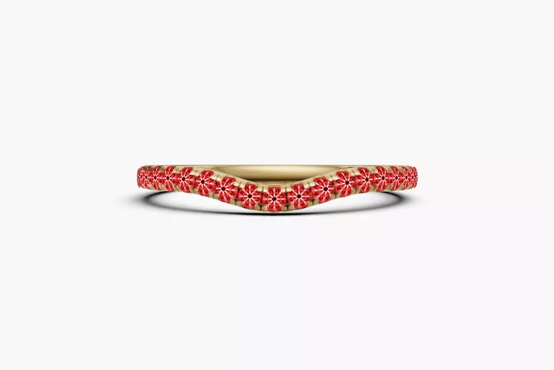 14K Yellow Gold Signature Hearts & Arrows Curved Band (.25ct. tw.)