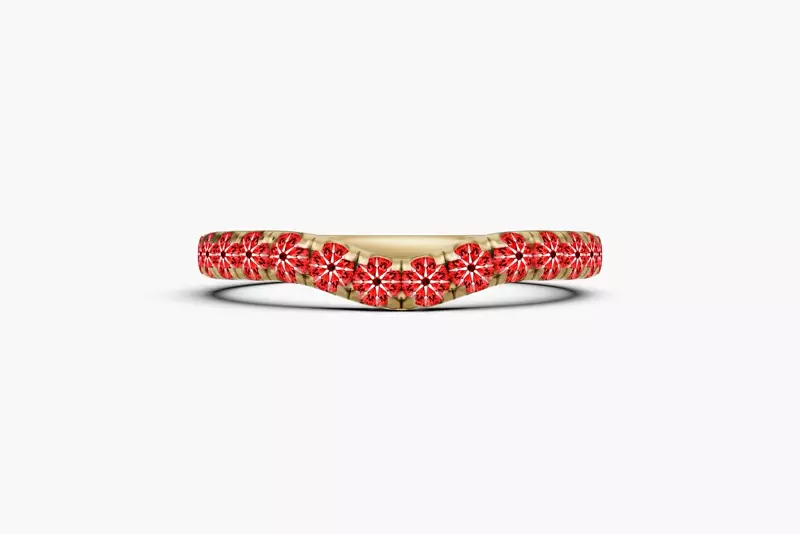 18K Yellow Gold Signature Hearts & Arrows Curved Band (1/2ct. tw.)