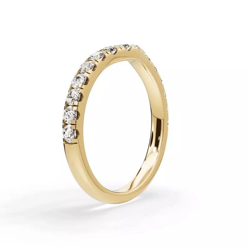 18K Yellow Gold Signature Hearts & Arrows Curved Band (1/2ct. tw.)