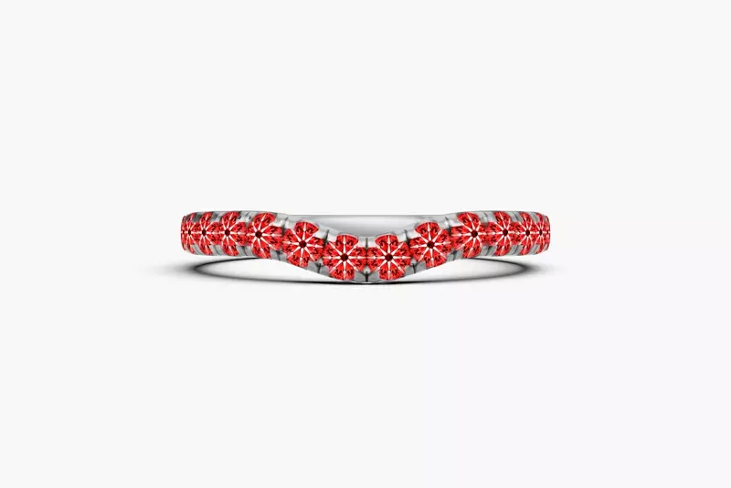 14K White Gold Signature Hearts & Arrows Curved Band (1/2ct. tw.)