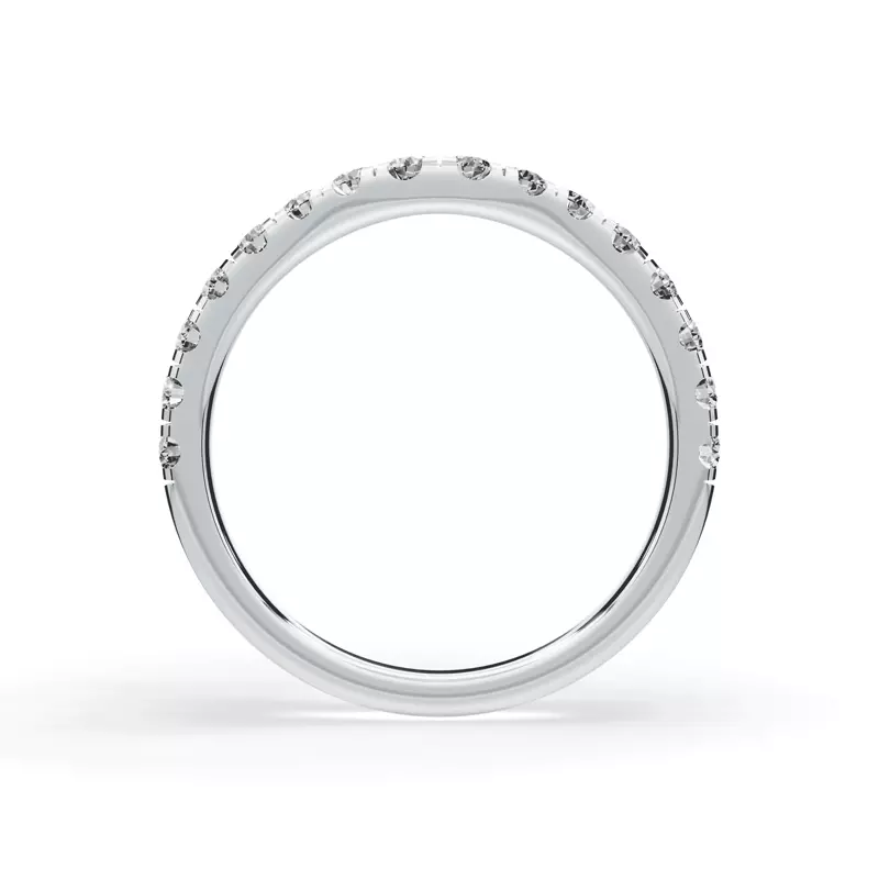 14K White Gold Signature Hearts & Arrows Curved Band (1/2ct. tw.)