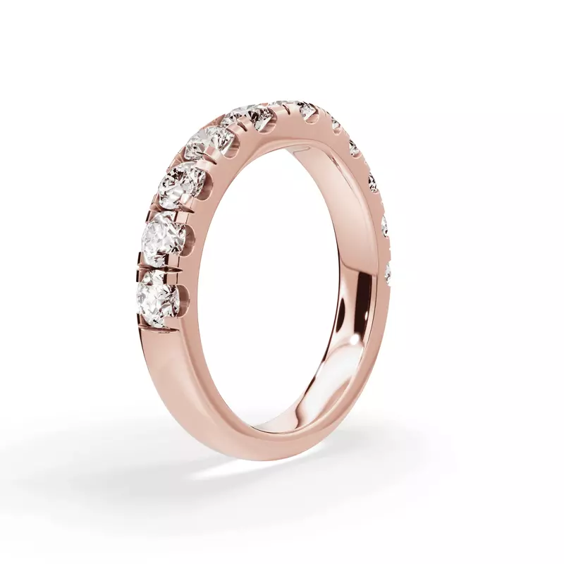 18K Rose Gold Signature Hearts & Arrows Curved Band (1.10ct. tw.)