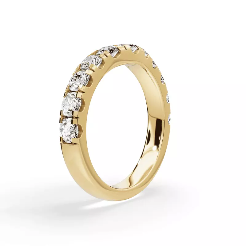 14K Yellow Gold Signature Hearts & Arrows Curved Band (1.10ct. tw.)