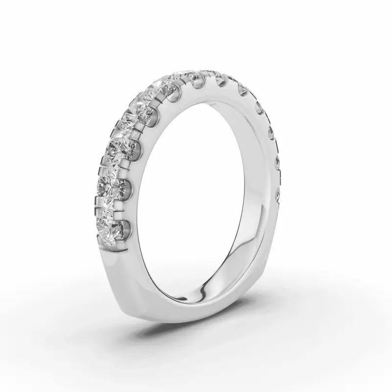 18K White Gold Signature Hearts & Arrows Pavé Euroshank Band (1.20 ct. tw.)