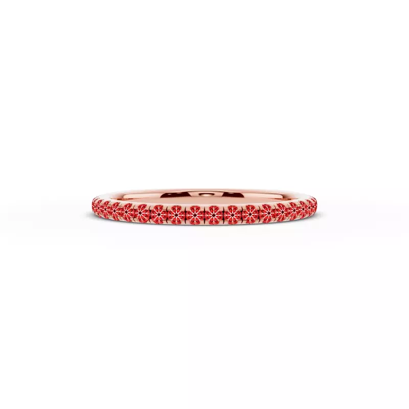 18K Rose Gold Signature Hearts & Arrows Pavé Euroshank Wedding Band (¼ ct. tw.)