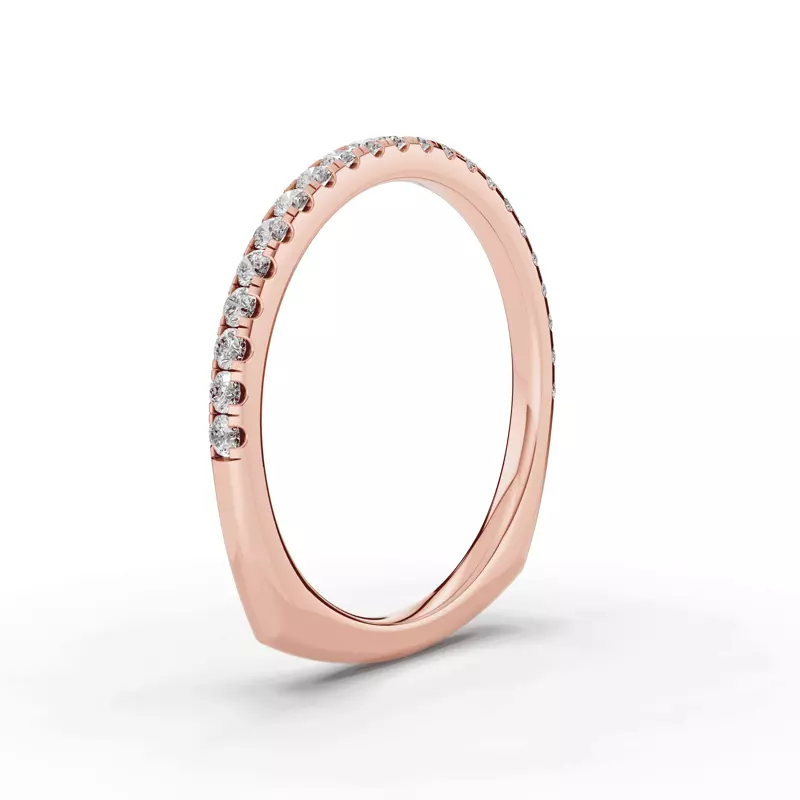 18K Rose Gold Signature Hearts & Arrows Pavé Euroshank Wedding Band (¼ ct. tw.)