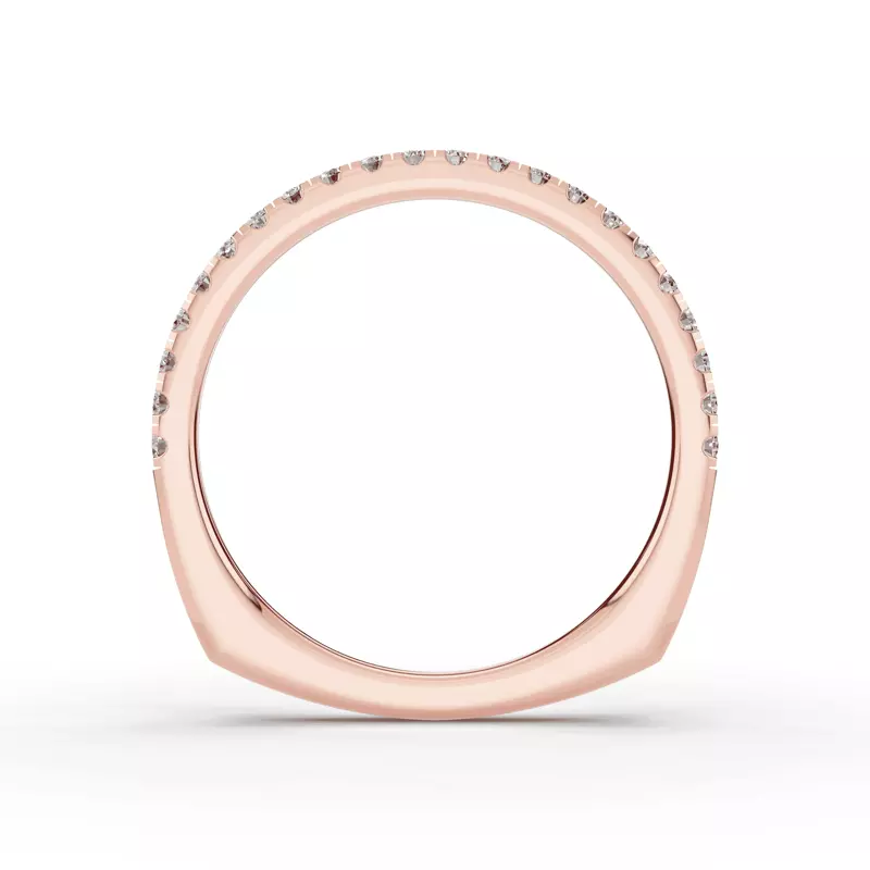 18K Rose Gold Signature Hearts & Arrows Pavé Euroshank Wedding Band (¼ ct. tw.)