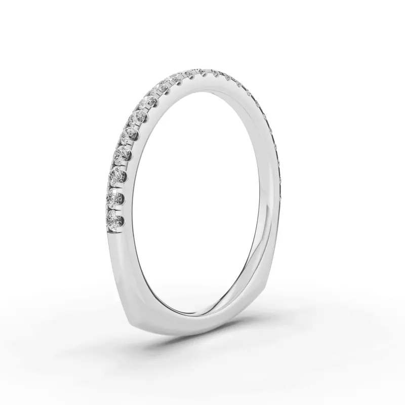 Platinum Signature Hearts & Arrows Pavé Euroshank Wedding Band (¼ ct. tw.)