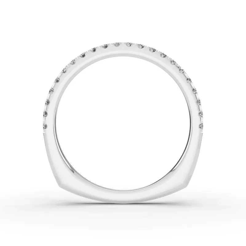 Platinum Signature Hearts & Arrows Pavé Euroshank Wedding Band (¼ ct. tw.)