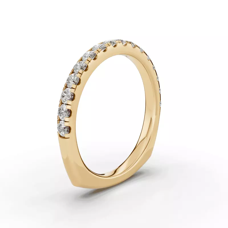 18K Yellow Gold Tradition Pavé Euroshank Wedding Band (½ ct. tw.)