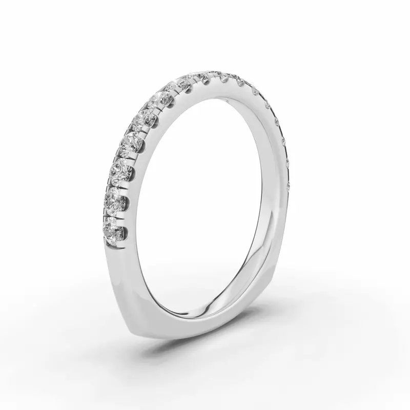 18K White Gold Signature Hearts & Arrows Pavé Euroshank Wedding Band (½ ct. tw.)