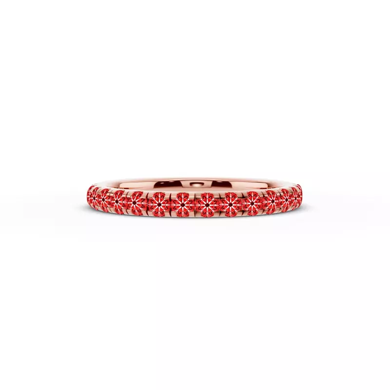 14K Rose Gold Signature Hearts & Arrows Pavé Euroshank Wedding Band (½ ct. tw.)