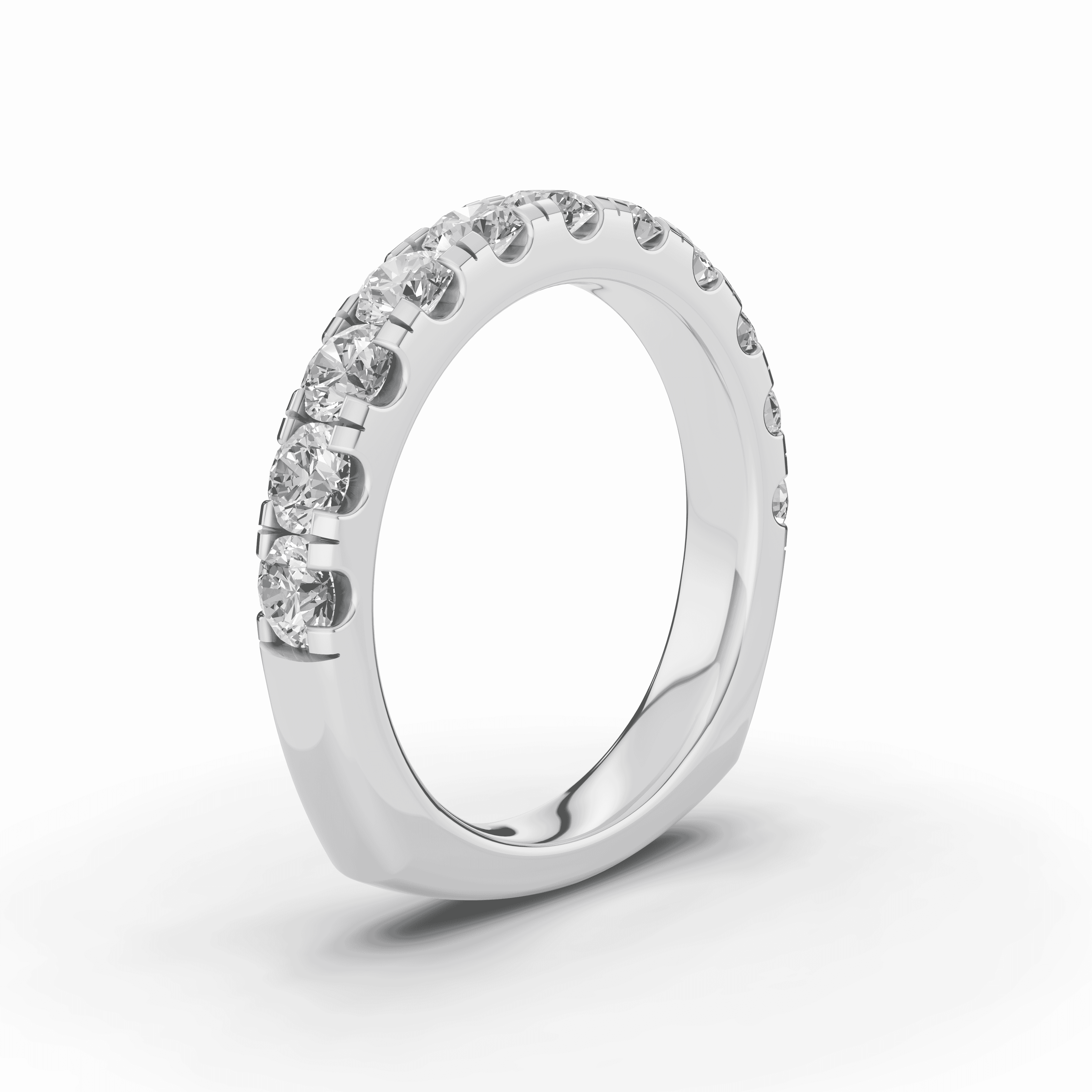 14K White Gold Tradition Pavé Euroshank Band (1.10 ct. tw.)