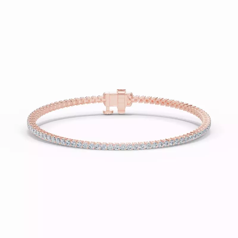 14K Rose Gold Two-Prong Lab Diamond Tennis Bracelet (2 ct. tw.)