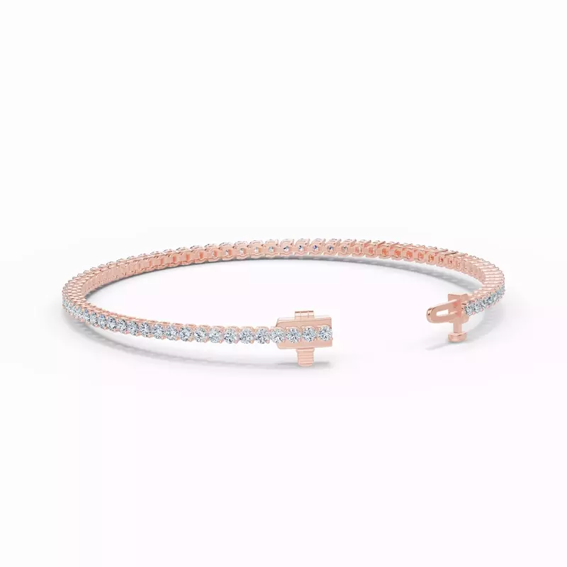 14K Rose Gold Two-Prong Lab Diamond Tennis Bracelet (3 ct. tw.)