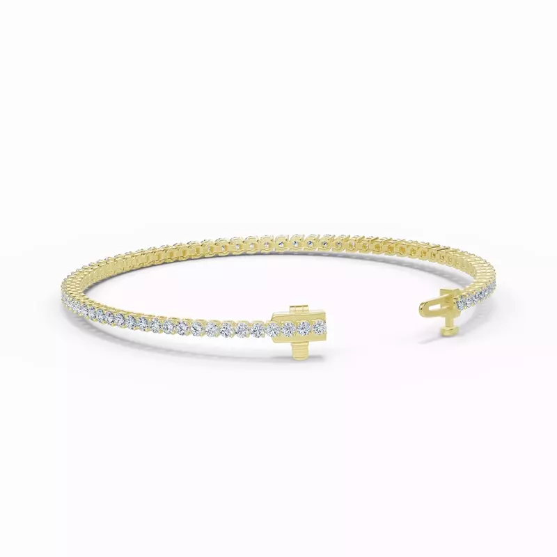 18K Yellow Gold Two-Prong Lab Diamond Tennis Bracelet (3 ct. tw.)