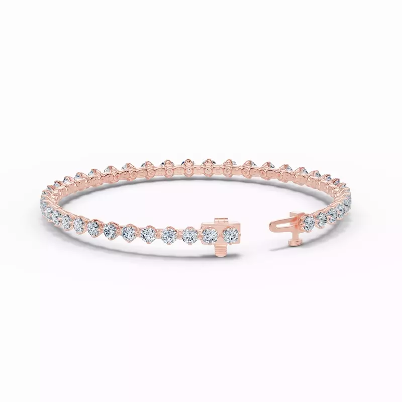 14K Rose Gold Tulip Basket Diamond Tennis Bracelet (5 ct. tw.)