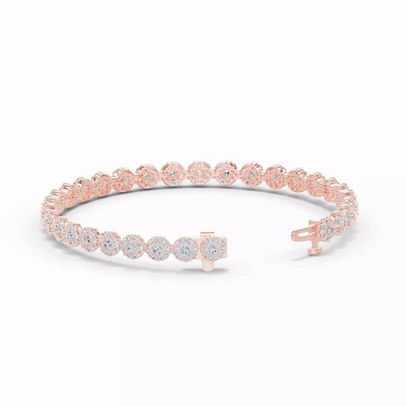 14K Rose Gold Double Halo Lab Diamond Tennis Bracelet (5 ct. tw.)