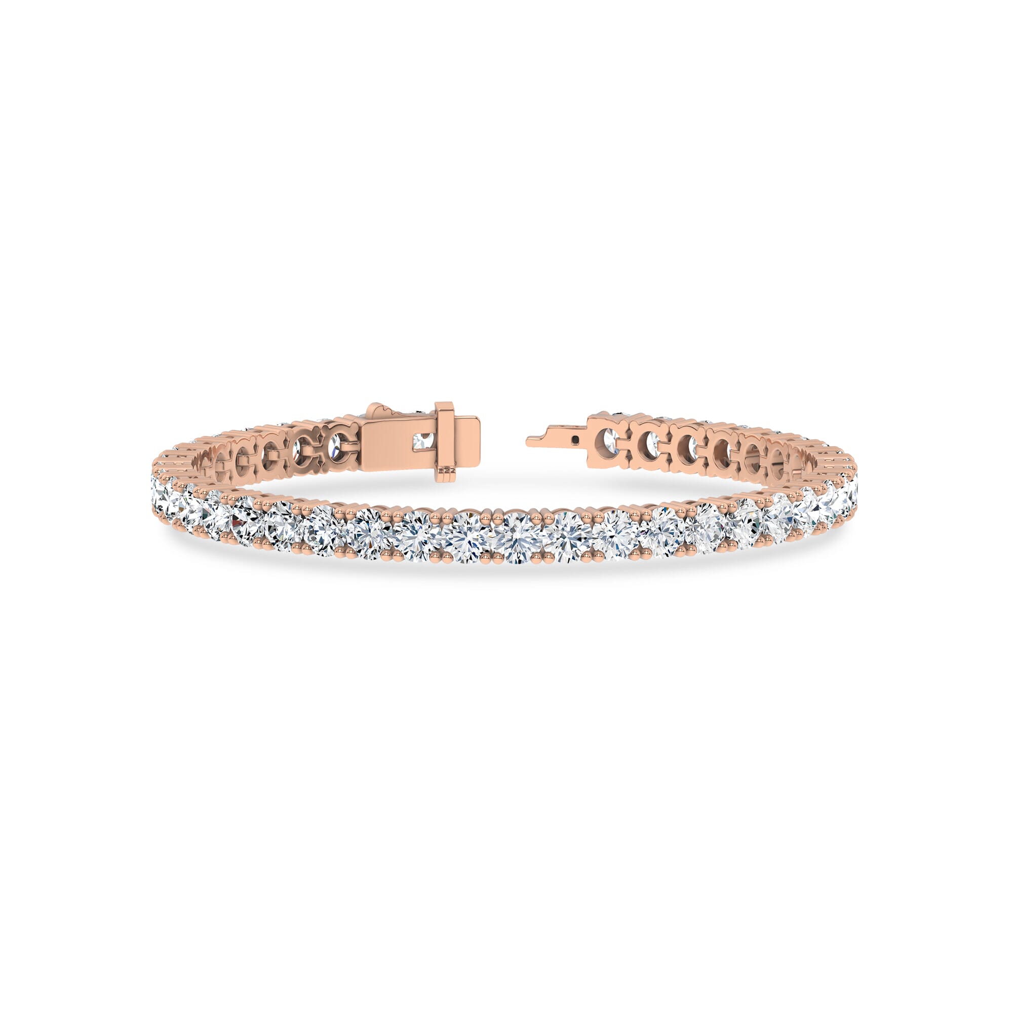 14K Rose Gold Four-Prong Diamond Tennis Bracelet (10 ct. tw.)