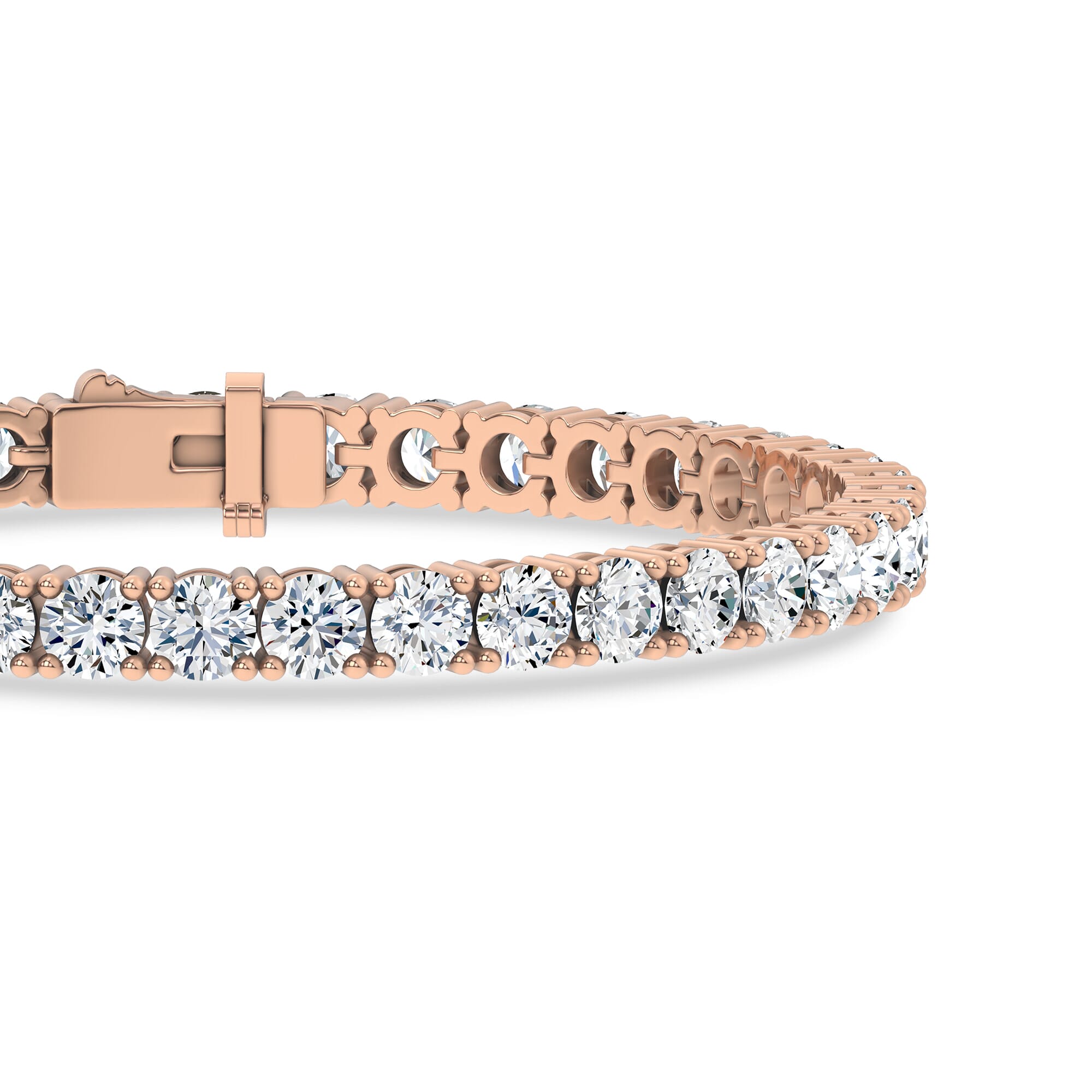 14K Rose Gold Four-Prong Diamond Tennis Bracelet (10 ct. tw.)