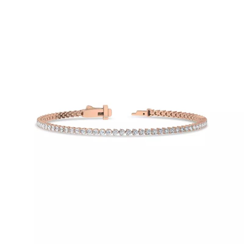 14K Rose Gold Three-Prong Diamond Tennis Bracelet (2 ct. tw.) - 7.5 In.
