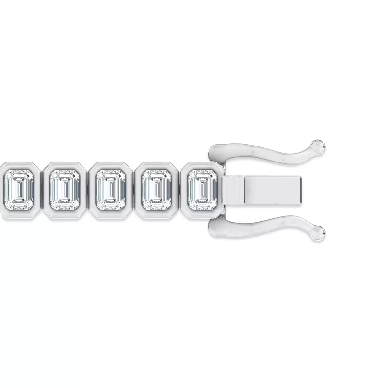 14K White Gold Illume Emerald Bezel Diamond Tennis Bracelet by Christian Siriano