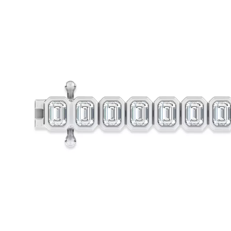 14K White Gold Illume Emerald Bezel Diamond Tennis Bracelet by Christian Siriano