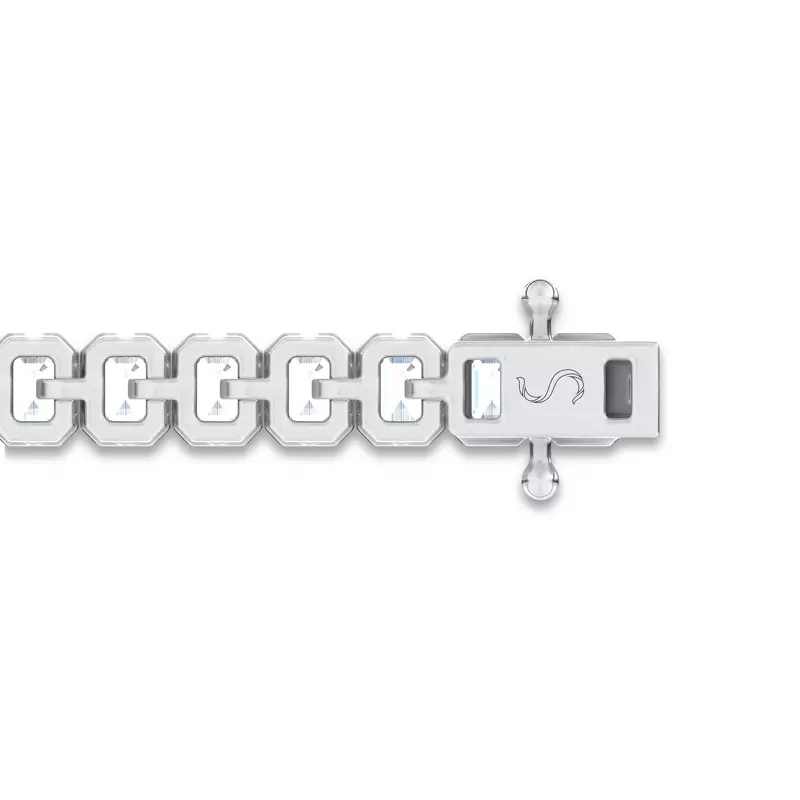14K White Gold Illume Emerald Bezel Diamond Tennis Bracelet by Christian Siriano