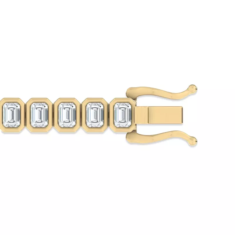 14K Yellow Gold Illume Emerald Bezel Diamond Tennis Bracelet by Christian Siriano