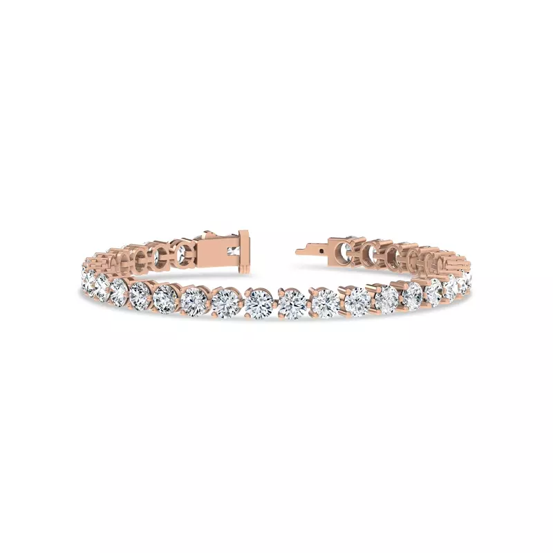 14K Rose Gold Three-Prong Diamond Tennis Bracelet (11 ct. tw.) - 7.5 In.