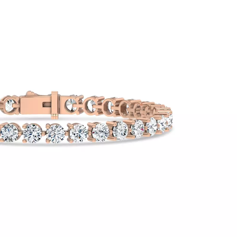 14K Rose Gold Three-Prong Diamond Tennis Bracelet (11 ct. tw.) - 7.5 In.