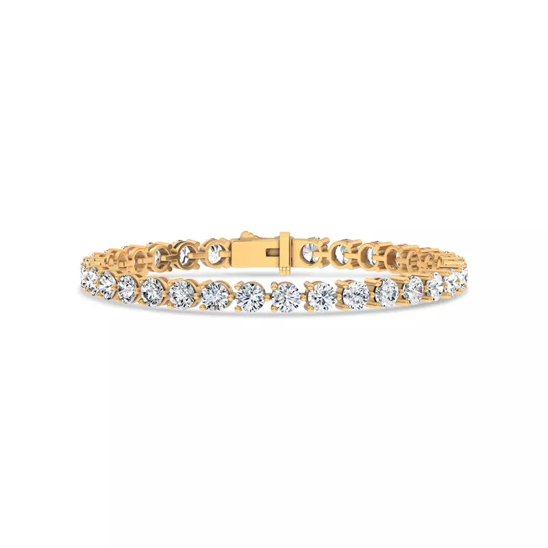 14K Yellow Gold Three-Prong Lab Diamond Tennis Bracelet (11 ct. tw.)