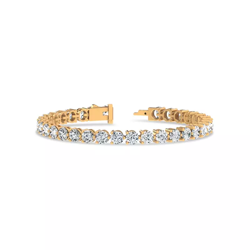 14K Yellow Gold Three-Prong Lab Diamond Tennis Bracelet (11 ct. tw.)
