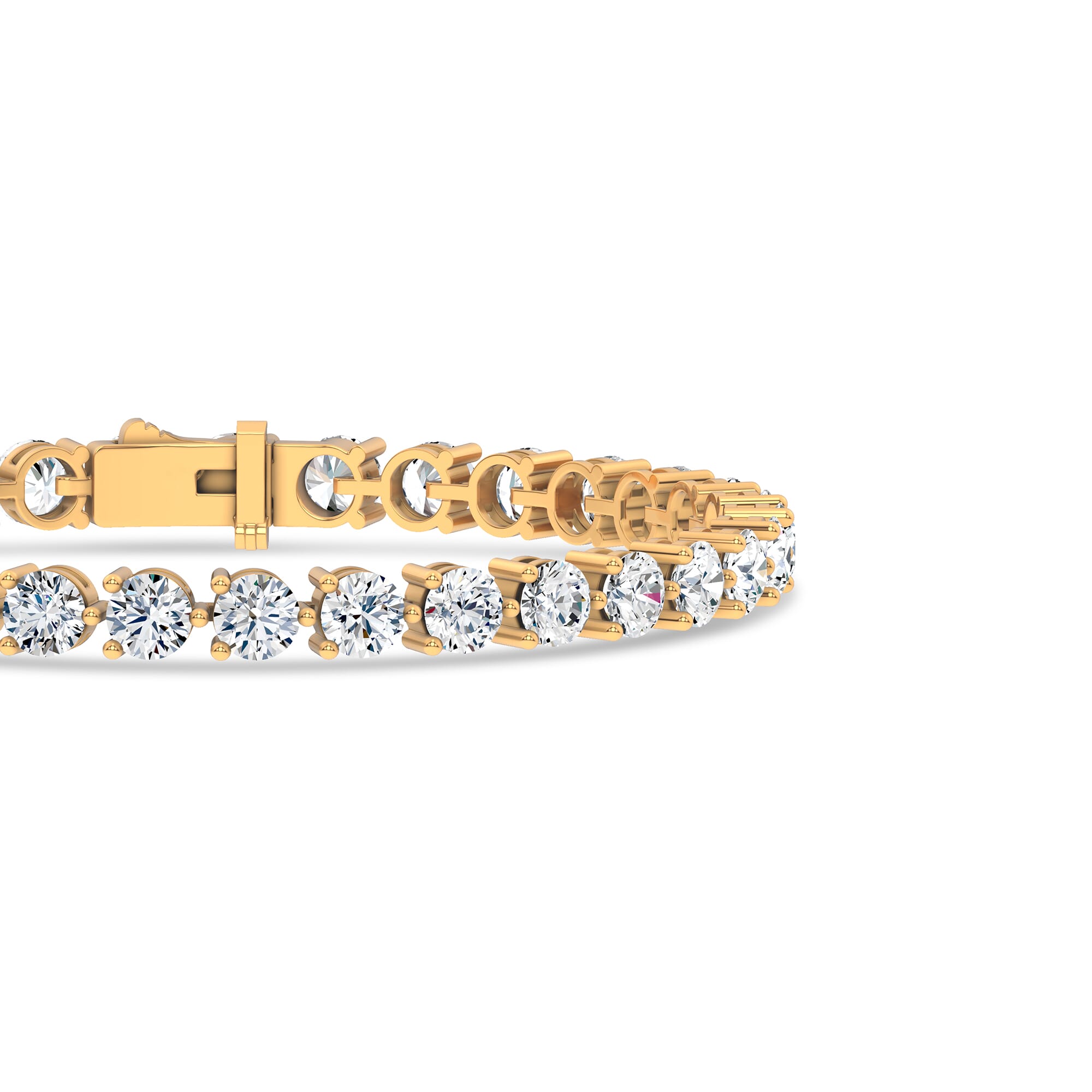 14K Yellow Gold Three-Prong Lab Diamond Tennis Bracelet (11 ct. tw.)