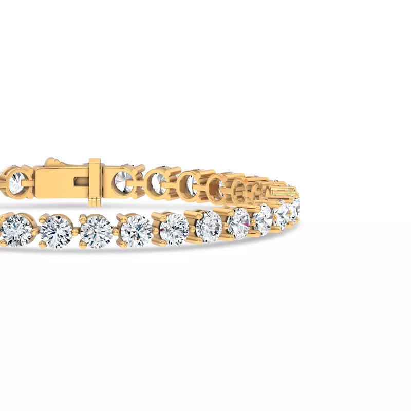 14K Yellow Gold Three-Prong Lab Diamond Tennis Bracelet (11 ct. tw.)