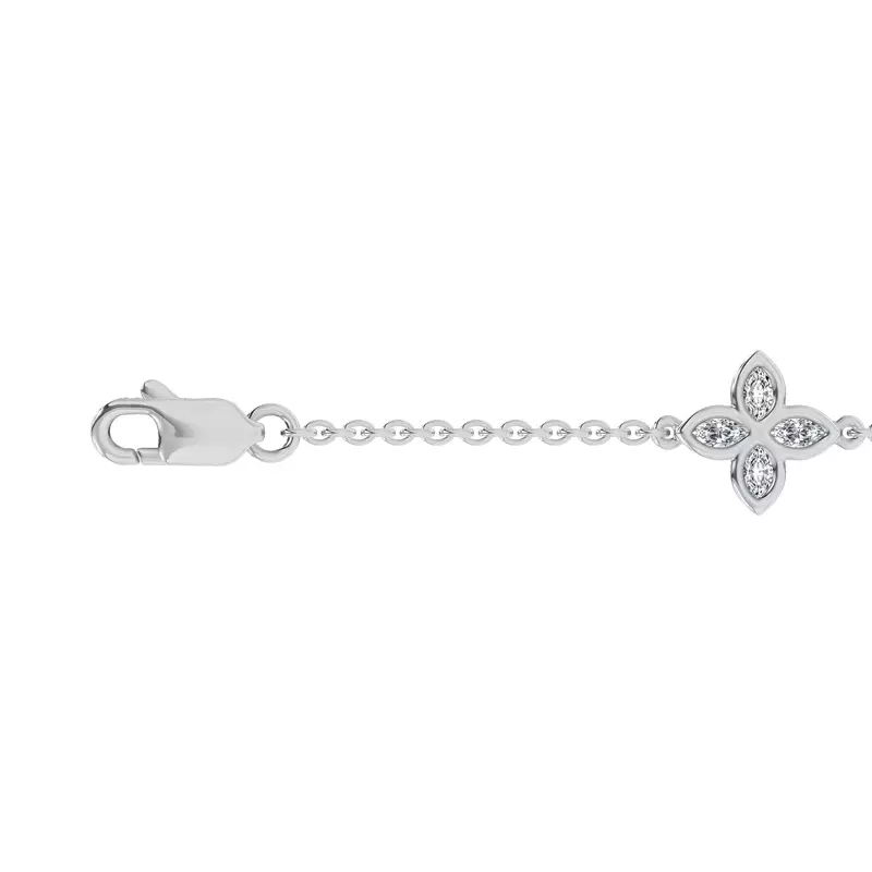 14K White Gold Maravina Rosette Lab Bracelet by Christian Siriano
