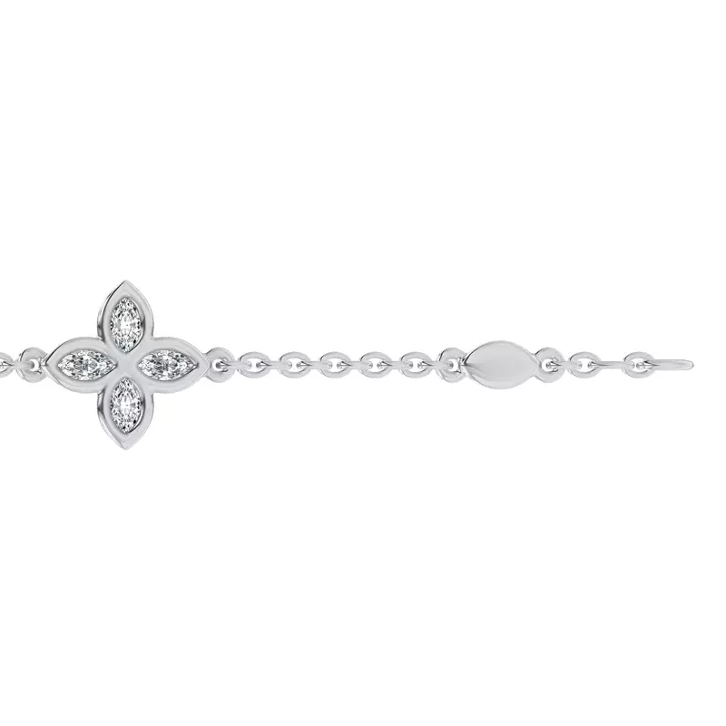 14K White Gold Maravina Rosette Lab Bracelet by Christian Siriano